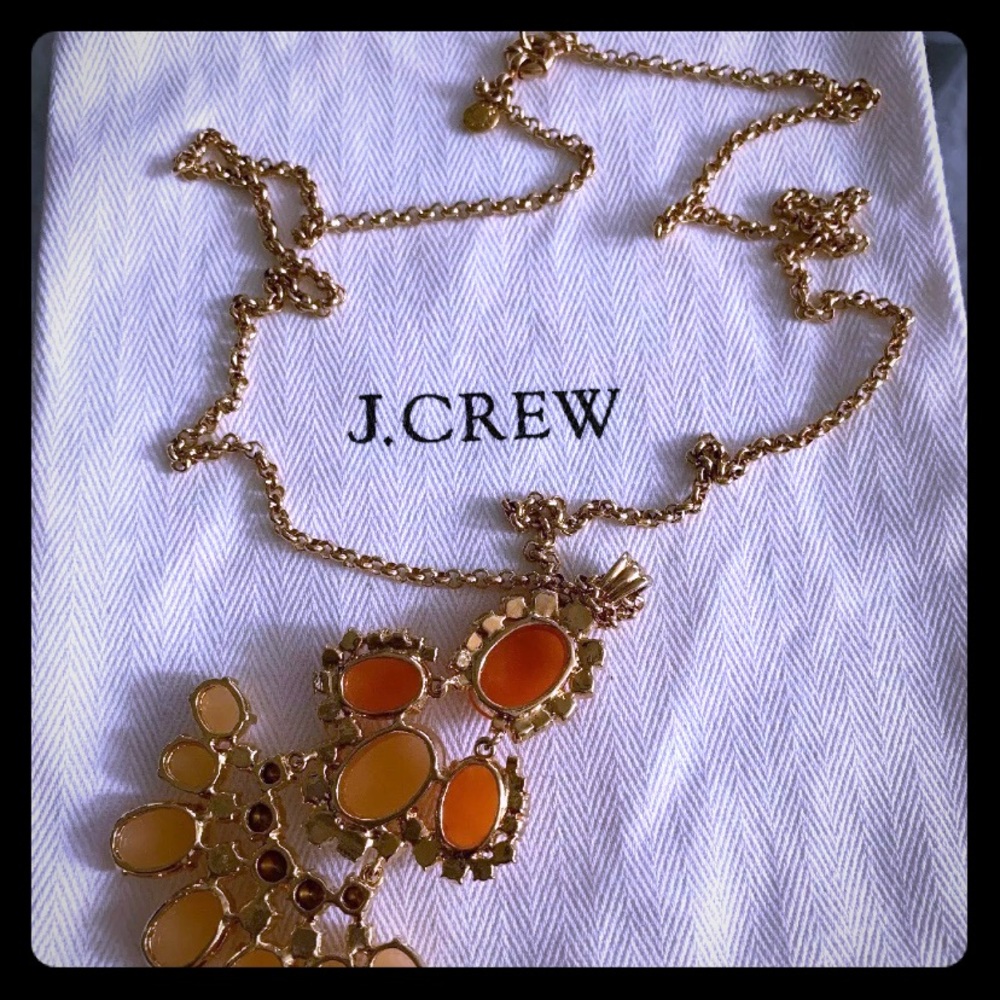 J Crew Long Crystal Statement Necklace NWOT - Picture 4 of 8